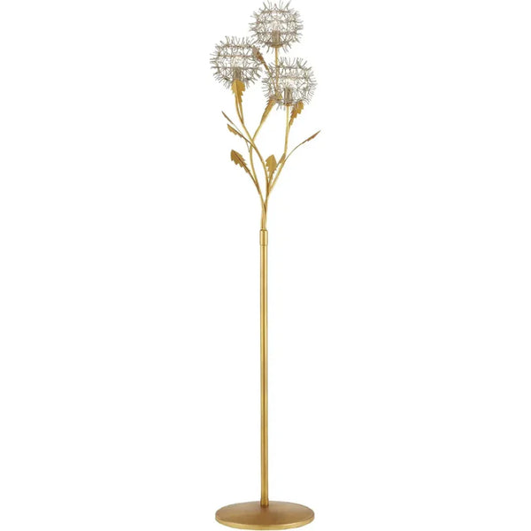 Dandelion Silver & Gold Floor Lamp-Floor Lamps-Currey & Co-LOOMLAN