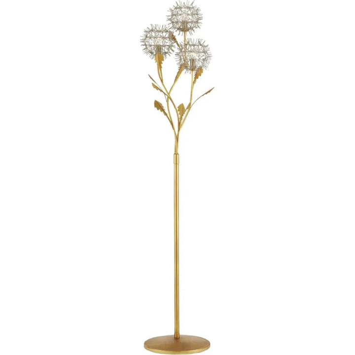 Dandelion Silver & Gold Floor Lamp-Floor Lamps-Currey & Co-LOOMLAN