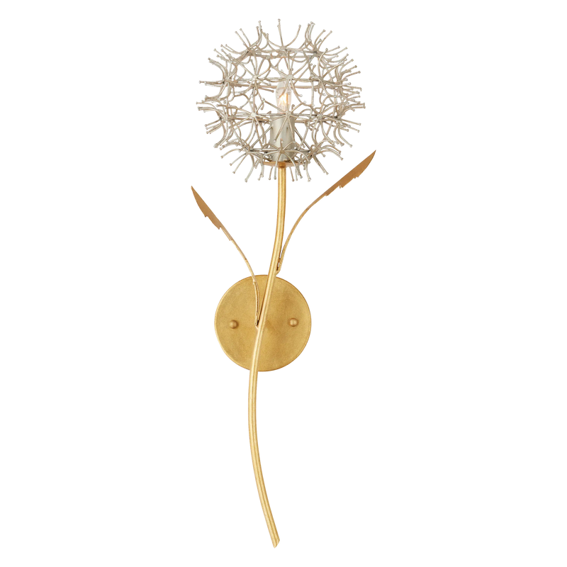 Dandelion Silver & Gold Wall Sconce-Wall Sconces-Currey & Co-LOOMLAN