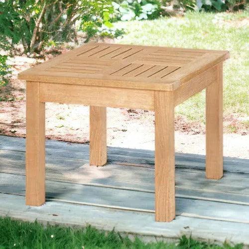 Dane Square Teak Outdoor Side Table-Outdoor Side Tables-HiTeak-LOOMLAN