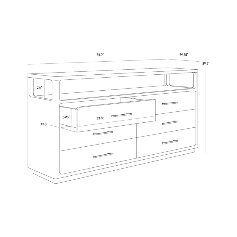 Danette Solid Wood Dresser-Dressers-SUNPAN-LOOMLAN