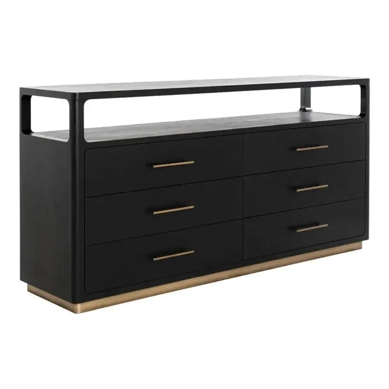 Danette Solid Wood Dresser-Dressers-SUNPAN-Black-LOOMLAN