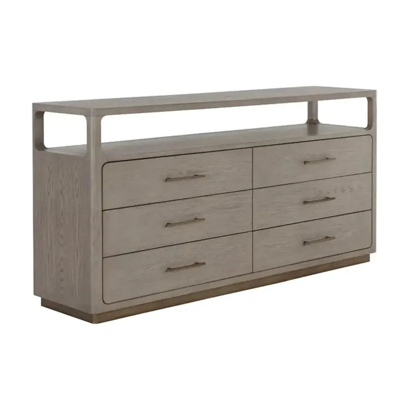 Danette Solid Wood Dresser-Dressers-SUNPAN-Grey-LOOMLAN