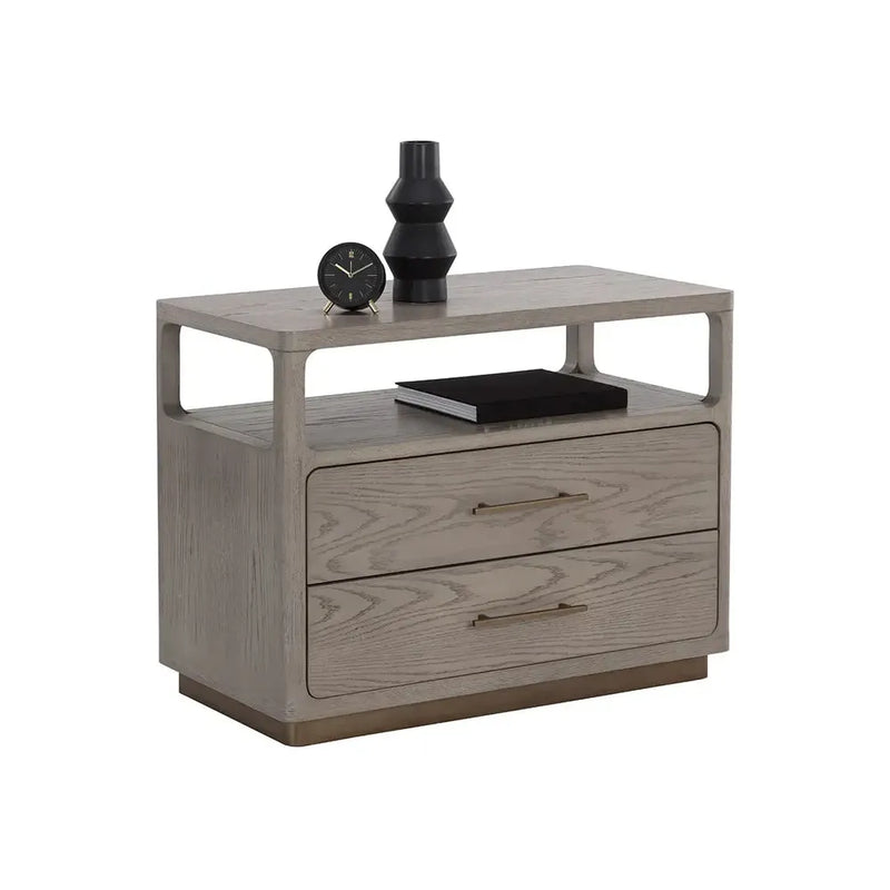 Danette Solid Wood Nightstand-Nightstands-SUNPAN-LOOMLAN