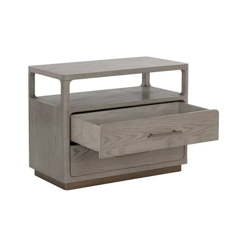 Danette Solid Wood Nightstand-Nightstands-SUNPAN-LOOMLAN