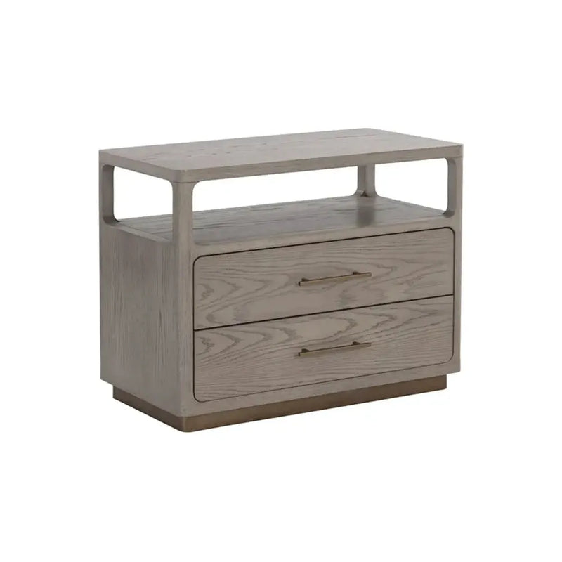 Danette Solid Wood Nightstand-Nightstands-SUNPAN-Grey-LOOMLAN