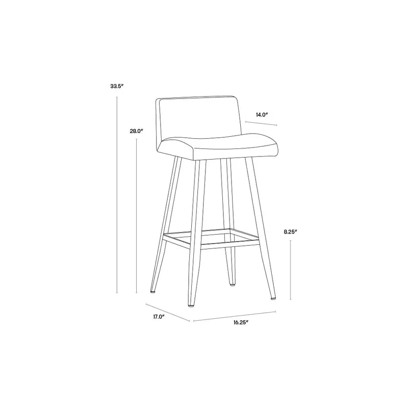 Dani Leather Counter Stool-Counter Stools-SUNPAN-LOOMLAN