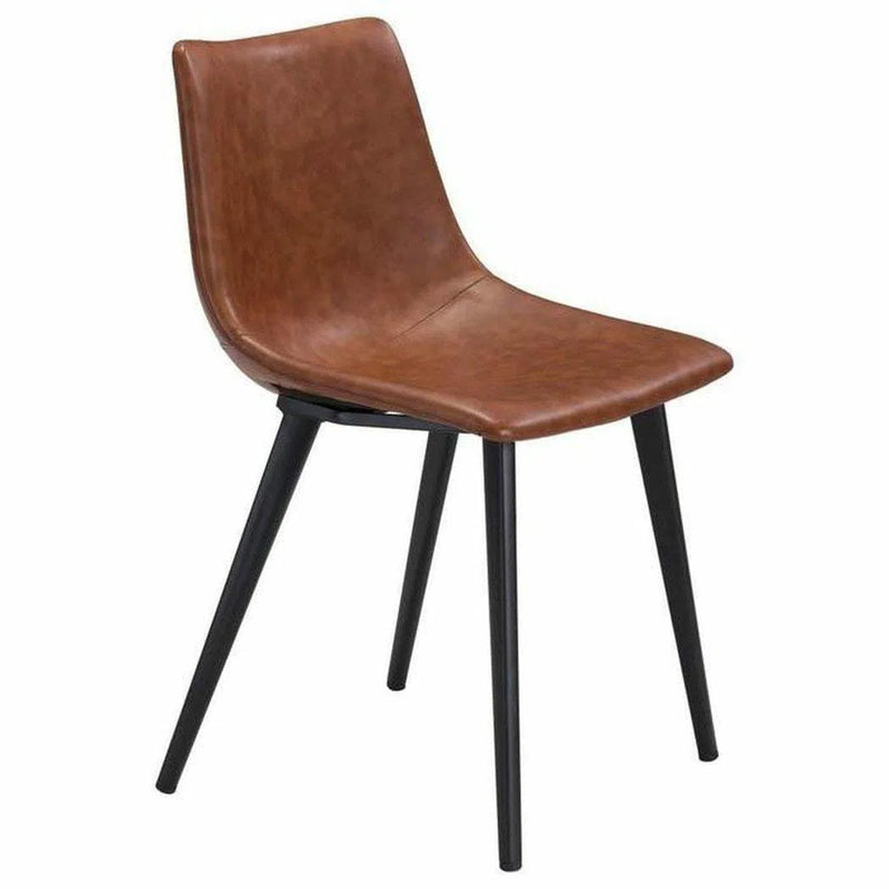 Daniel Dining Chair (Set of 2) Vintage Brown Dining Chairs LOOMLAN By Zuo Modern