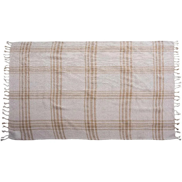 Dao Beige Outdoor Throw Blanket-Outdoor Blankets-LOOMLAN-LOOMLAN