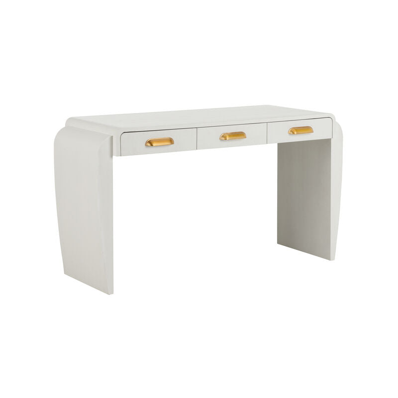 Daphane White Finished Wood Desk-Home Office Desks-Wildwood-LOOMLAN