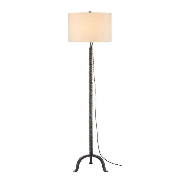 Dark Antique Nickel Sandro Floor Lamp Floor Lamps LOOMLAN By Currey & Co