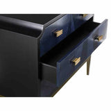 Dark Blue Caviar Black Antique Brass Kallista Chest