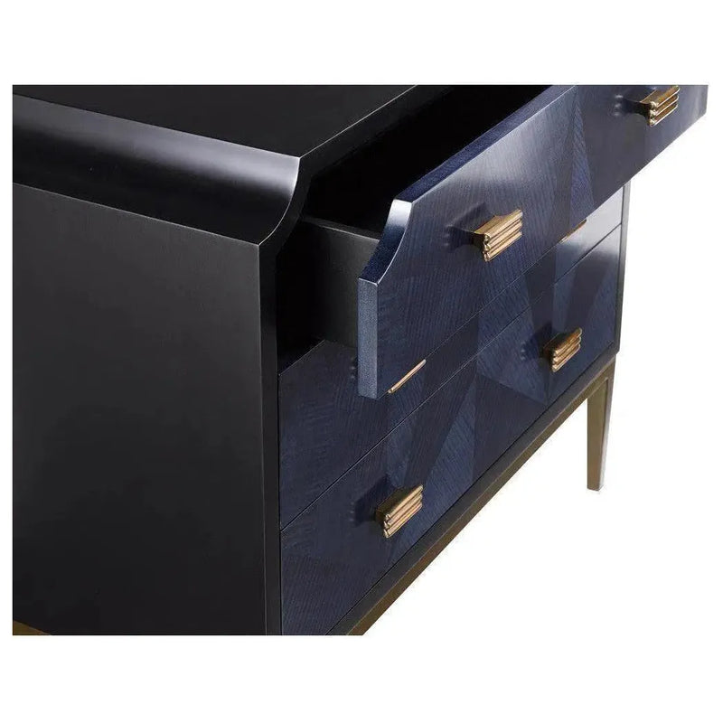 Dark Blue Caviar Black Antique Brass Kallista Chest