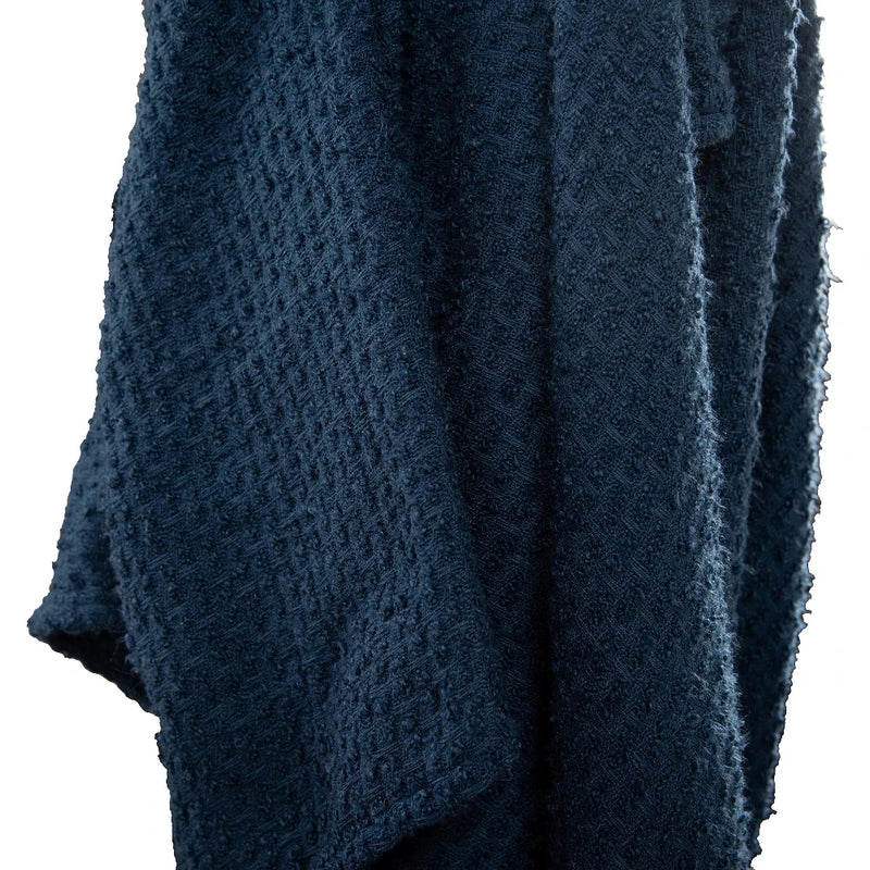 Dark Blue Outdoor Throw Blanket-Outdoor Blankets-LOOMLAN-LOOMLAN