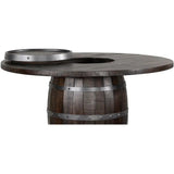 Dark Brown Round Barrel Pub Table Barstools 5 PC Set