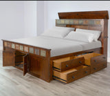 Dark Brown Wooden Queen Bed With Storage Beds LOOMLAN By Sunny D