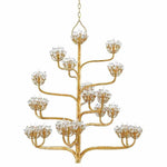 Dark Gold Leaf Agave Americana Gold Chandelier