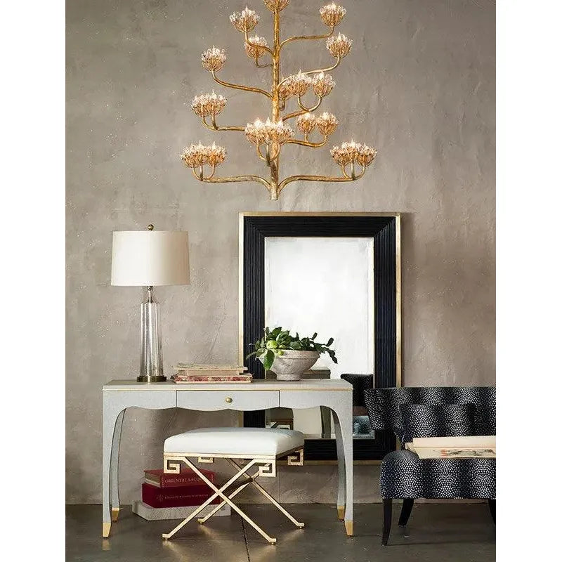 Dark Gold Leaf Agave Americana Gold Chandelier