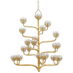 Dark Gold Leaf Agave Americana Gold Chandelier