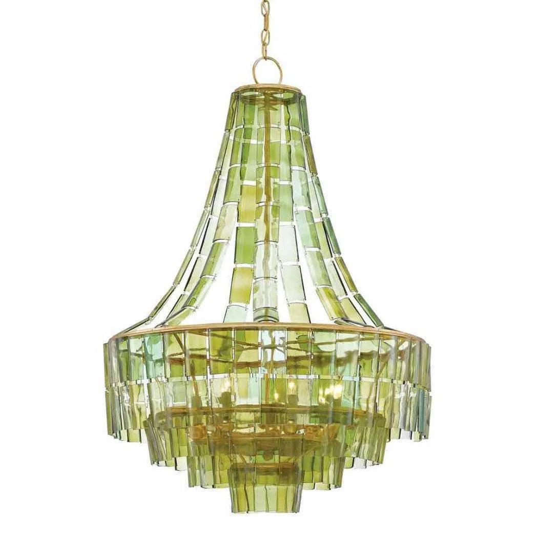 Dark Gold Leaf Green Vintner Chandelier