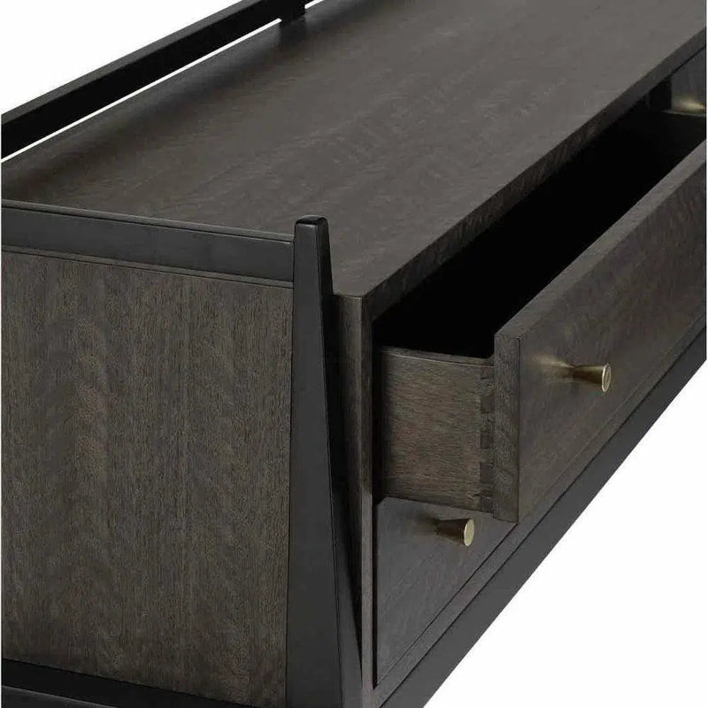 Dark Mink Riverstone GrayBrass Selig Console Table