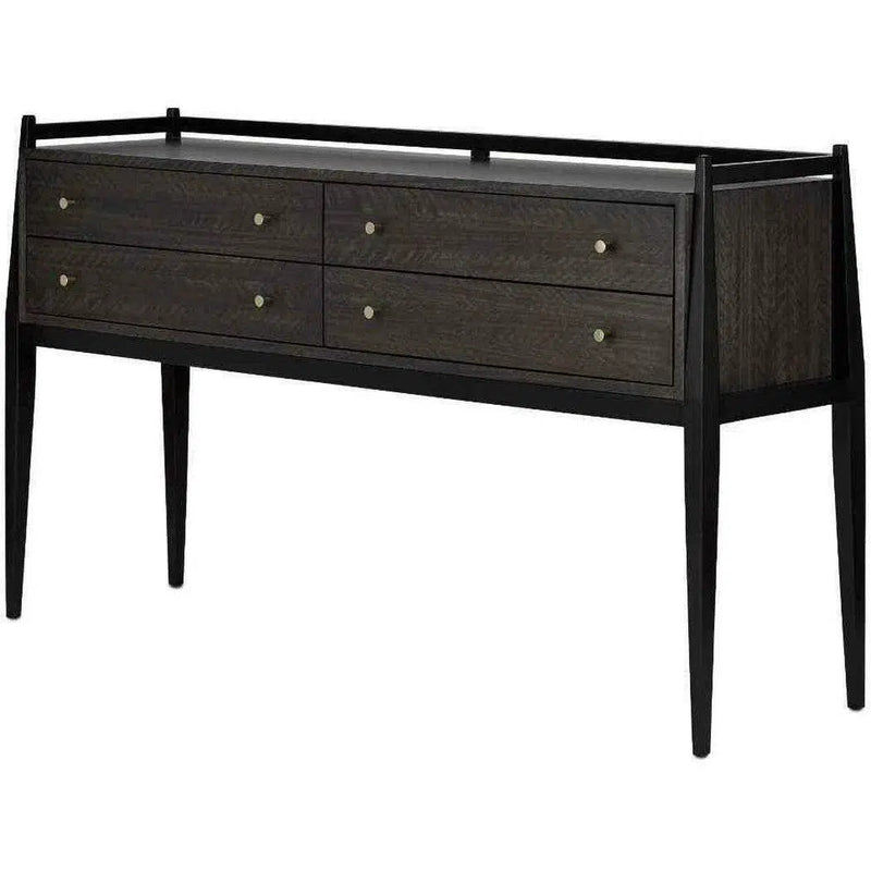 Dark Mink Riverstone GrayBrass Selig Console Table