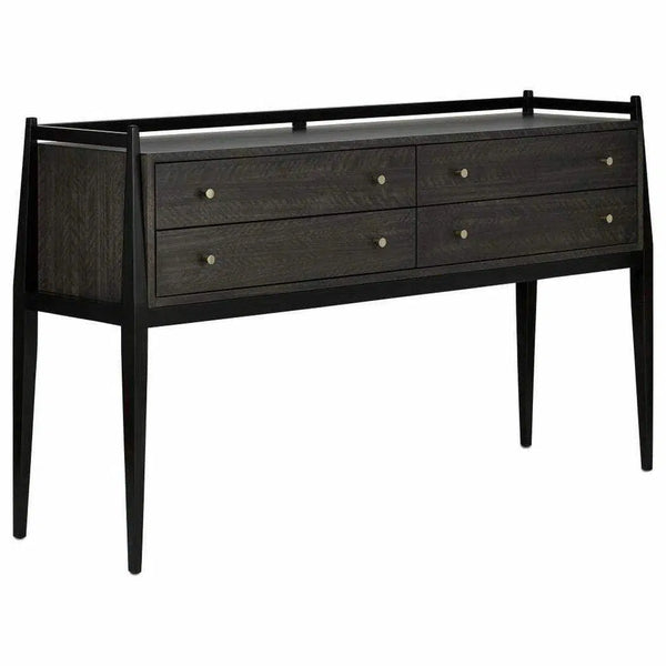 Dark Mink Riverstone GrayBrass Selig Console Table