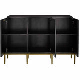 Dark Sapphire Black Antique Brass Kallista Sideboard For Dining Room Sideboards LOOMLAN By Currey & Co