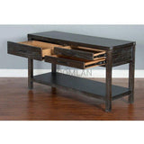 Dark Wood Console Table With 3 Drawers