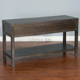 Dark Wood Console Table With 3 Drawers