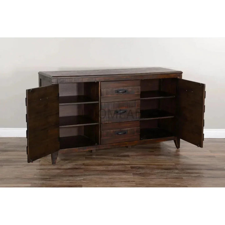 Dark Wood Dining Server Buffet Sideboard Drawers - LOOMLAN - Sunny D - Sideboards