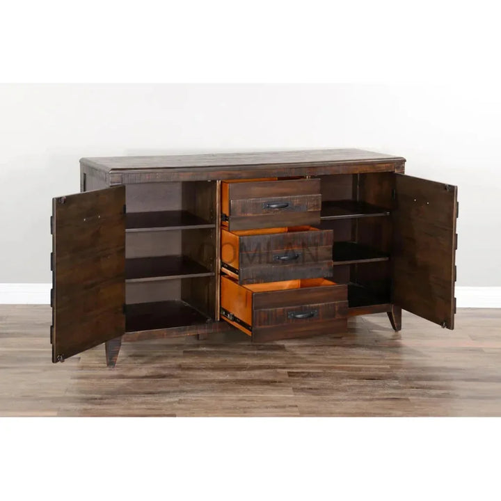 Dark Wood Dining Server Buffet Sideboard Drawers - LOOMLAN - Sunny D - Sideboards