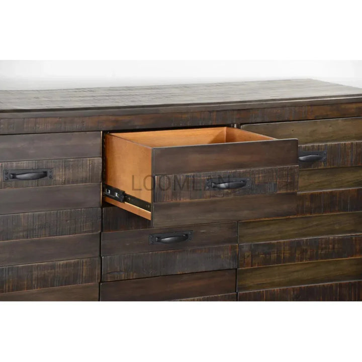Dark Wood Dining Server Buffet Sideboard Drawers - LOOMLAN - Sunny D - Sideboards