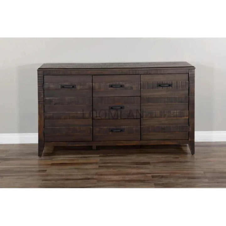 Dark Wood Dining Server Buffet Sideboard Drawers - LOOMLAN - Sunny D - Sideboards