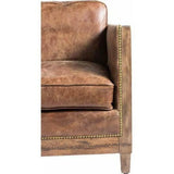 Darlington Brown Leather Club Chair Exposed Wood Frame Club Chairs LOOMLAN By Moe's Home