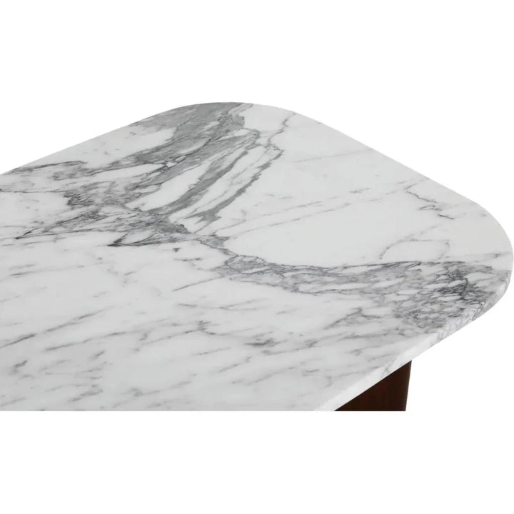 Dash White Marble & Wood Rectangular Coffee Table - LOOMLAN - Moe's Home - Coffee Tables