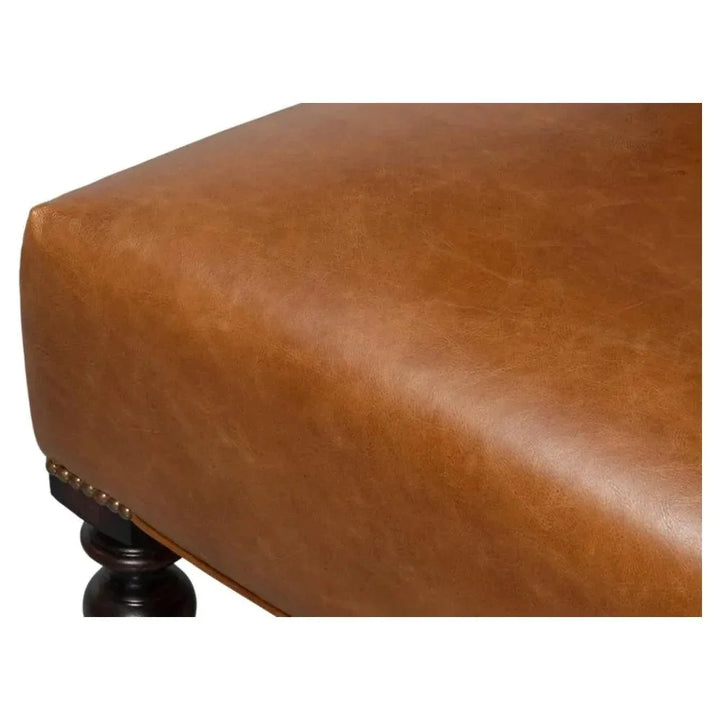 Dawson With Trim Cuba Brown Leather Chair - LOOMLAN - Sarreid - Accent Chairs