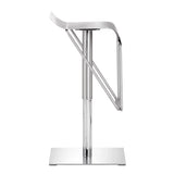 Dazzer Barstool Brushed Stainless Steel Bar Stools LOOMLAN By Zuo Modern