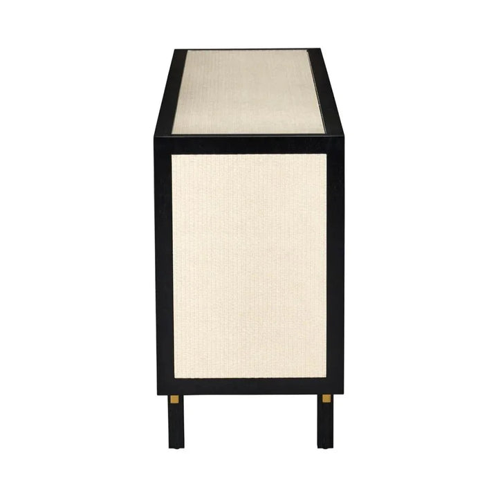 Deanna Raffia Finish Console Table - LOOMLAN - Currey & Co - Console Tables