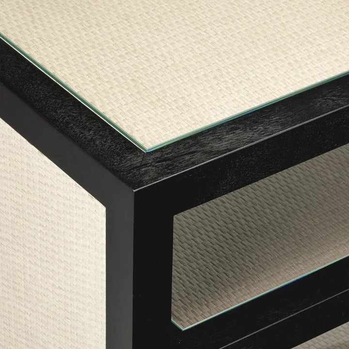 Deanna Raffia Finish Console Table - LOOMLAN - Currey & Co - Console Tables