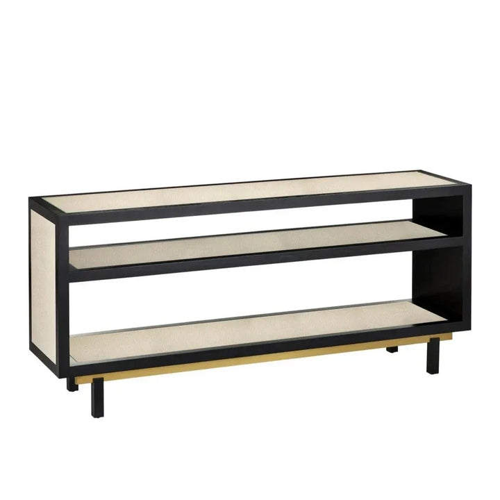 Deanna Raffia Finish Console Table - LOOMLAN - Currey & Co - Console Tables