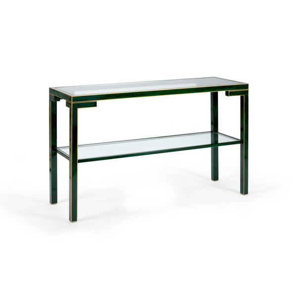 Decker Green Lacquered Wood Console Table-Console Tables-Chelsea House-LOOMLAN