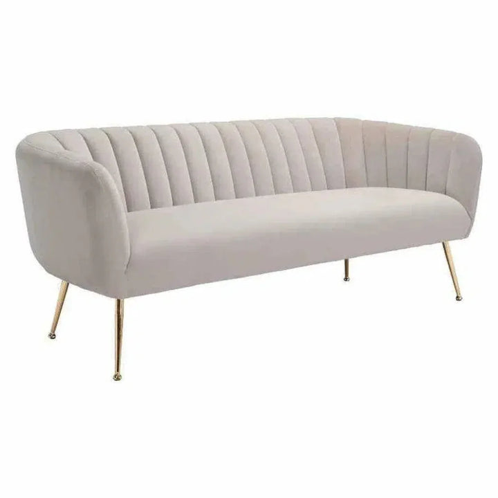 Deco Sofa Beige & Gold - LOOMLAN - Zuo Modern - Sofas & Loveseats