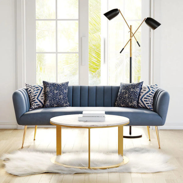 Deco Sofa Gray & Gold Sofas & Loveseats LOOMLAN By Zuo Modern