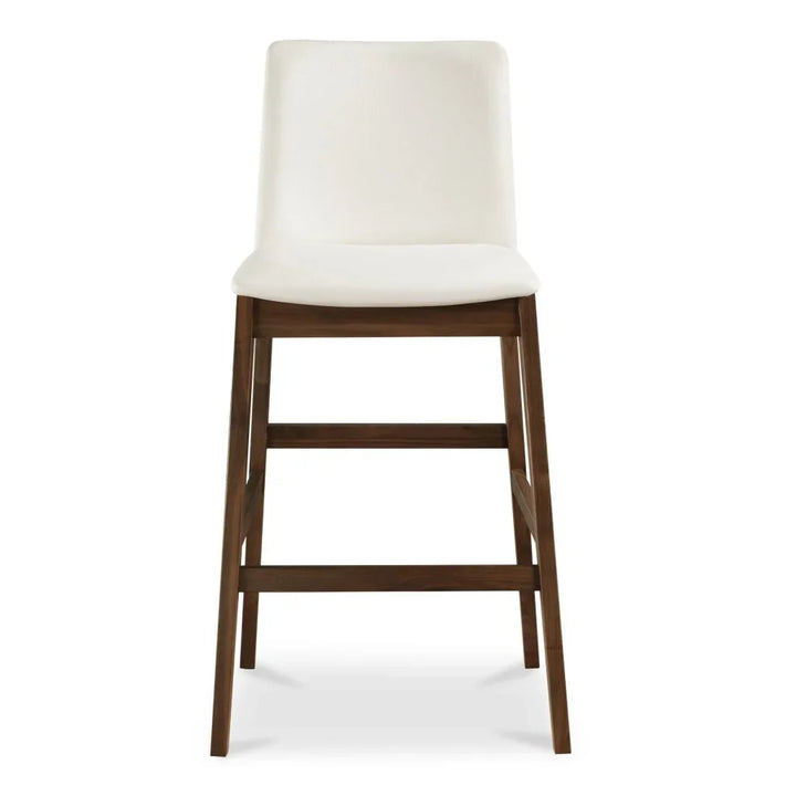 Deco White PVC Vegan Leather Barstool - LOOMLAN - Moe's Home - Bar Stools