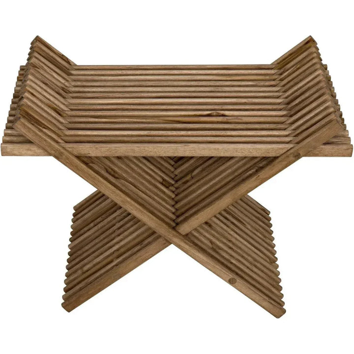 Dede Teak Wood Stool - LOOMLAN - Noir - Poufs and Stools