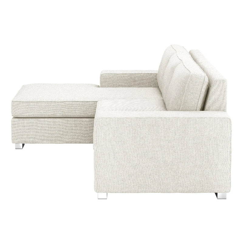 Deep Durable Performance Fabric Brickell Sectional White