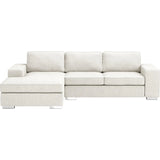 Deep Durable Performance Fabric Brickell Sectional White