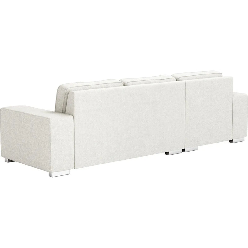 Deep Durable Performance Fabric Brickell Sectional White