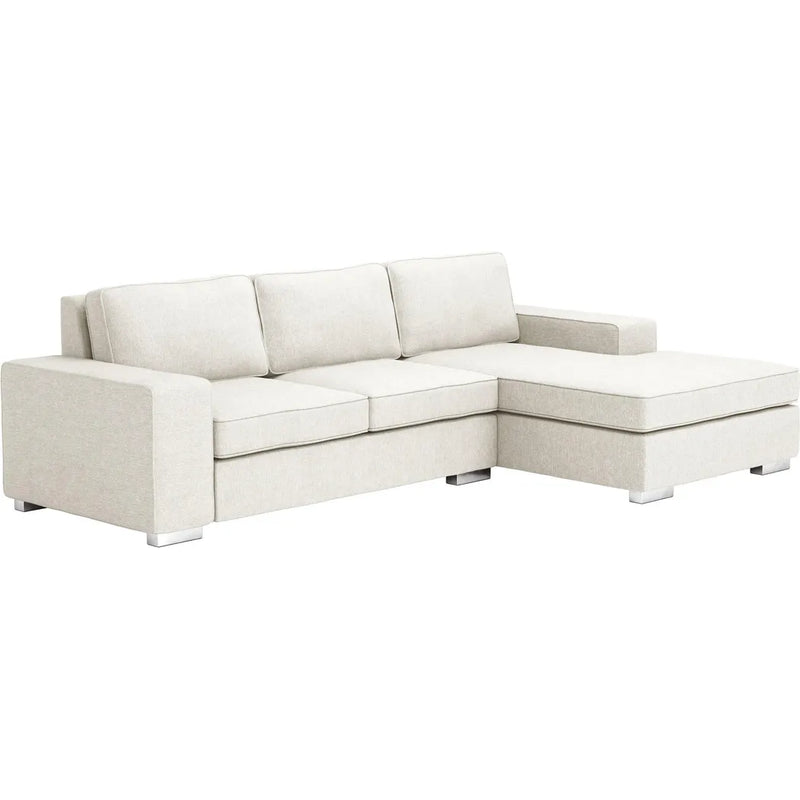 Deep Durable Performance Fabric Brickell Sectional White